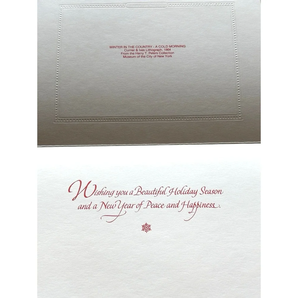 Vtg Burgoyne Christmas Card LOT of 13 Unused Currier Ives Winter Country House